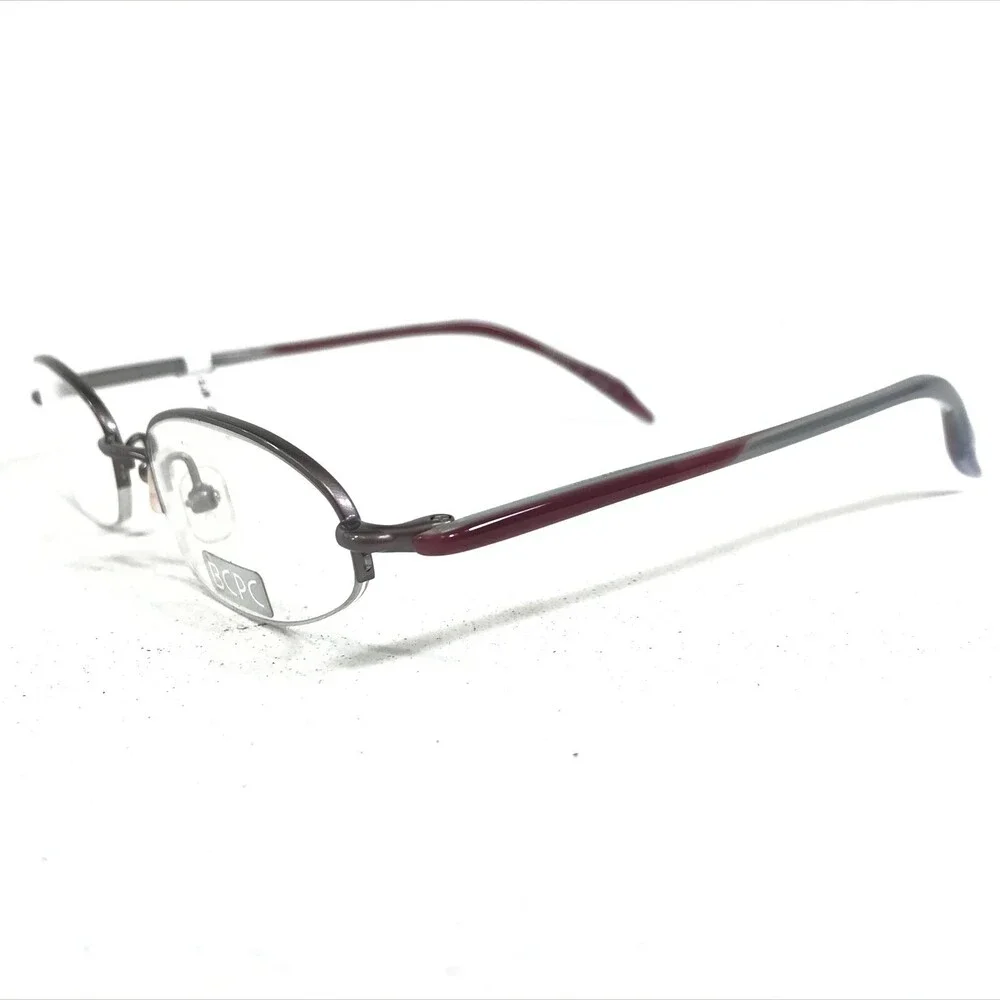 BCPC BP-179 COL.19 Eyeglasses Frames Gray Purple Round Oval Half Rim 48-18-132